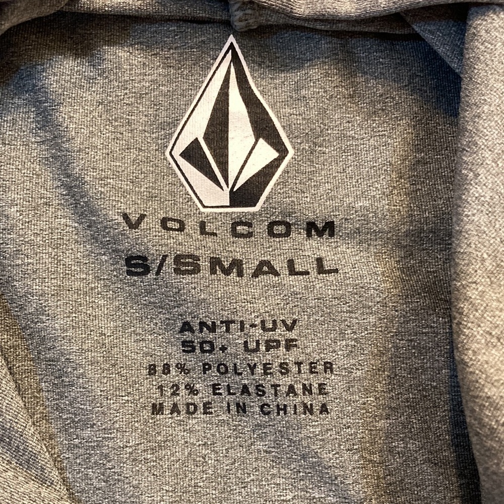 Volcom Stone Tech UV Protection Hoodie Gray Small Lightweight Sweatshirt - Picture 2 of 10